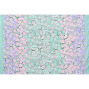 Light Turquoise Geometric Printed Vichitra Silk Saree