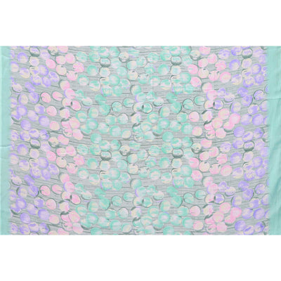 Light Turquoise Geometric Printed Vichitra Silk Saree