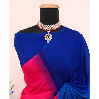 Multicolor Digital Printed Chinon Saree