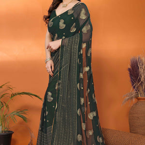 green-foil-printed-georgette-saree-7