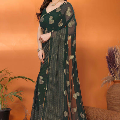 green-foil-printed-georgette-saree-7