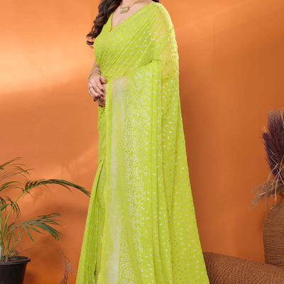 green-foil-printed-georgette-saree-8