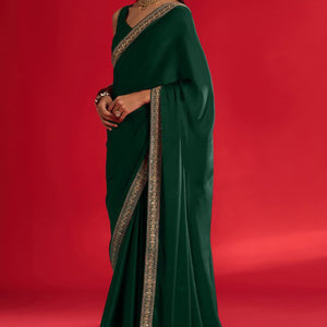 green-solid-with-embellished-bordered-georgette-sarees