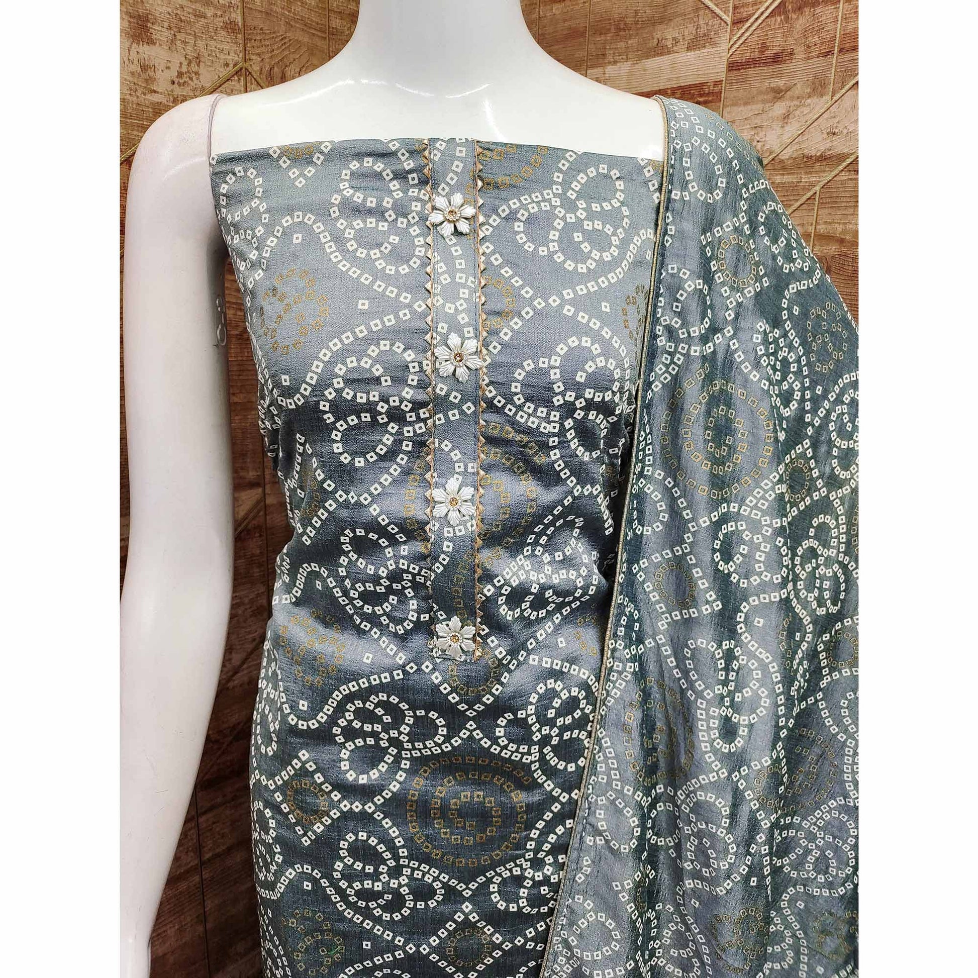 grey-bandhani-printed-vichitra-silk-dress-material