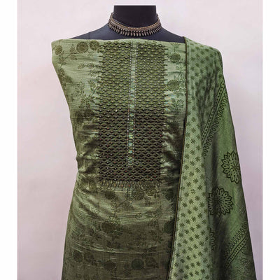 green-sequins-embroidered-vichitra-silk-dress-material-1