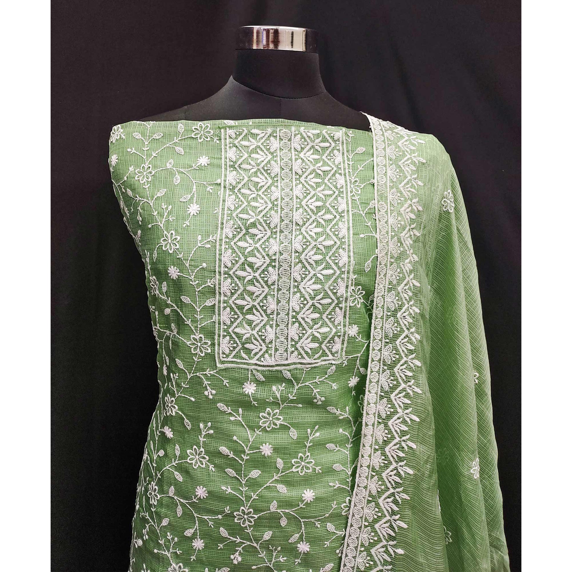 green-floral-embroidered-kota-doria-dress-material-1