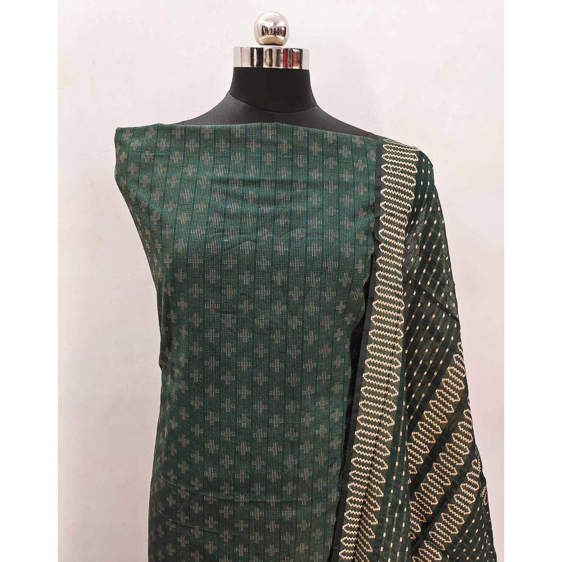 green-woven-pure-cotton-dress-material-1