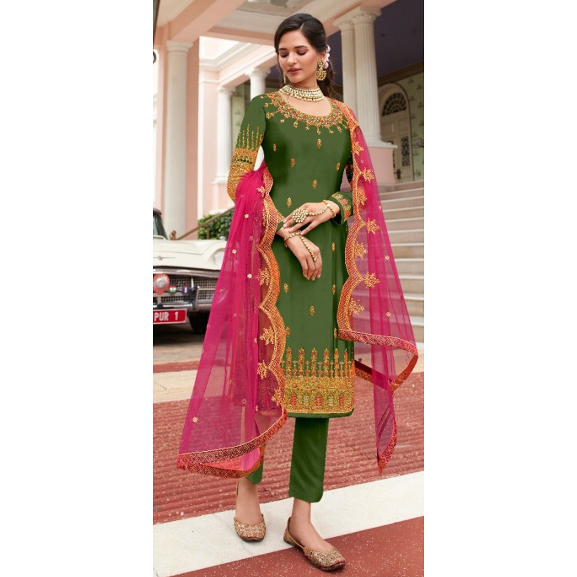 green-embroidered-georgette-lehenga-kameez-and-suit