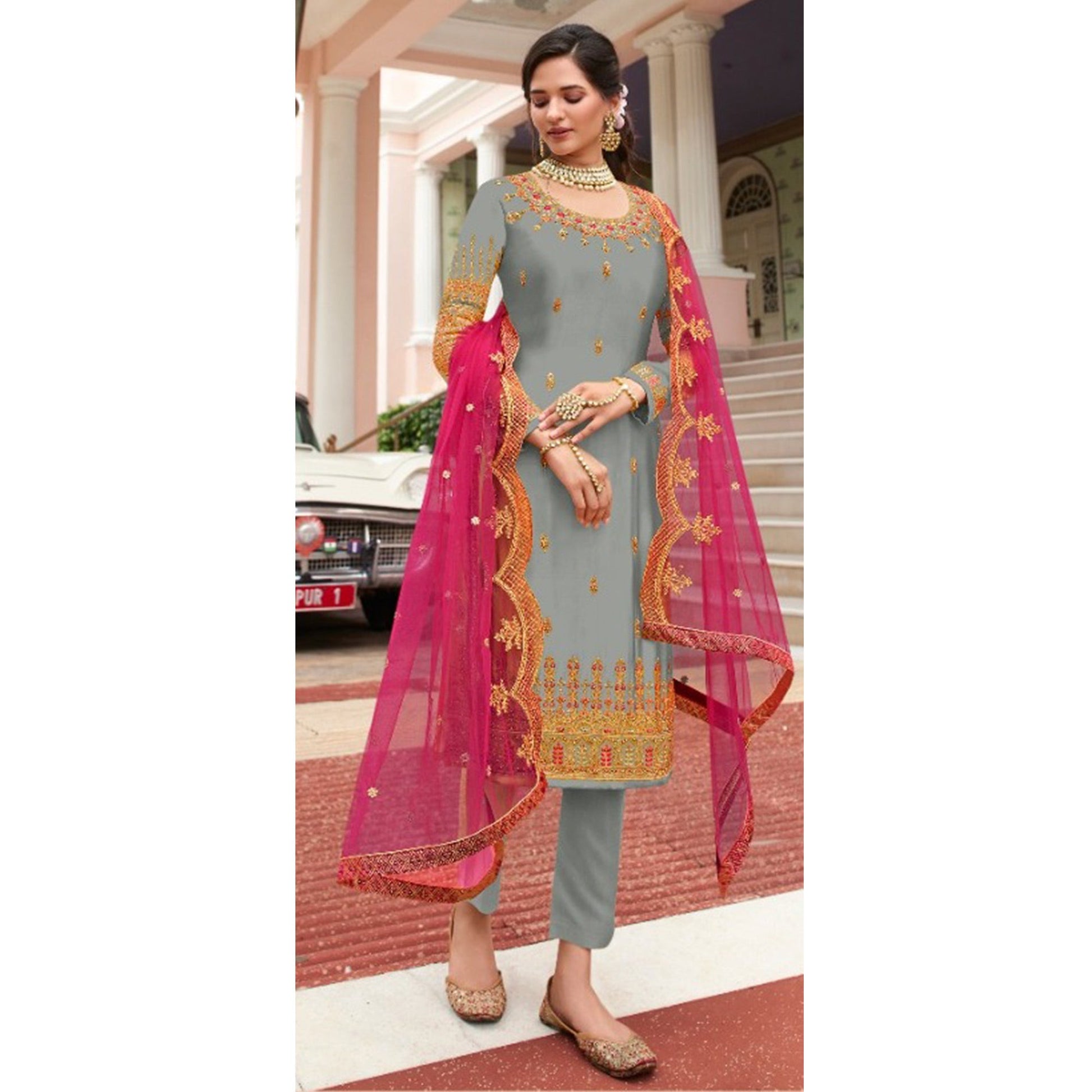 grey-embroidered-georgette-lehenga-kameez-and-suit