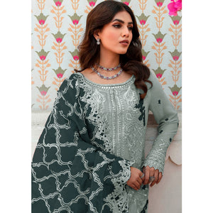 green-floral-embroidered-organza-semi-stitched-pakistani-suit