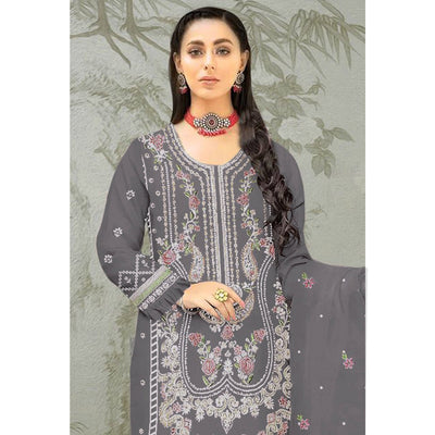 grey-floral-embroidered-organza-semi-stitched-pakistani-suit