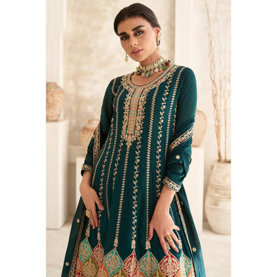 green-sequins-embroidered-georgette-semi-stitched-anarkali-suit-1