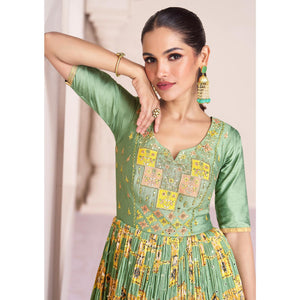 green-embroidered-with-printed-georgette-semi-stitched-anarkali-suit