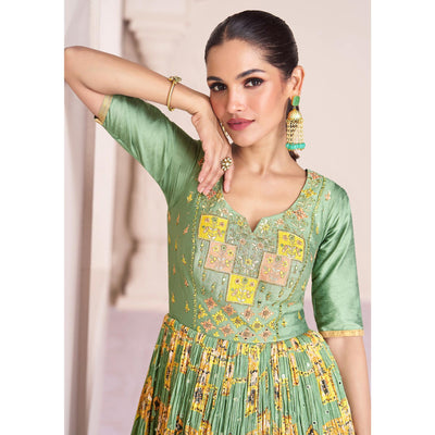 green-embroidered-with-printed-georgette-semi-stitched-anarkali-suit