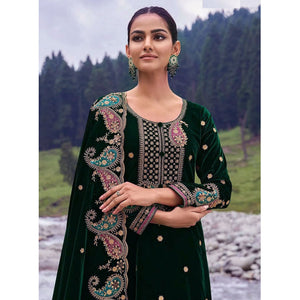 green-floral-embroidered-velvet-semi-stitched-salwar-suit