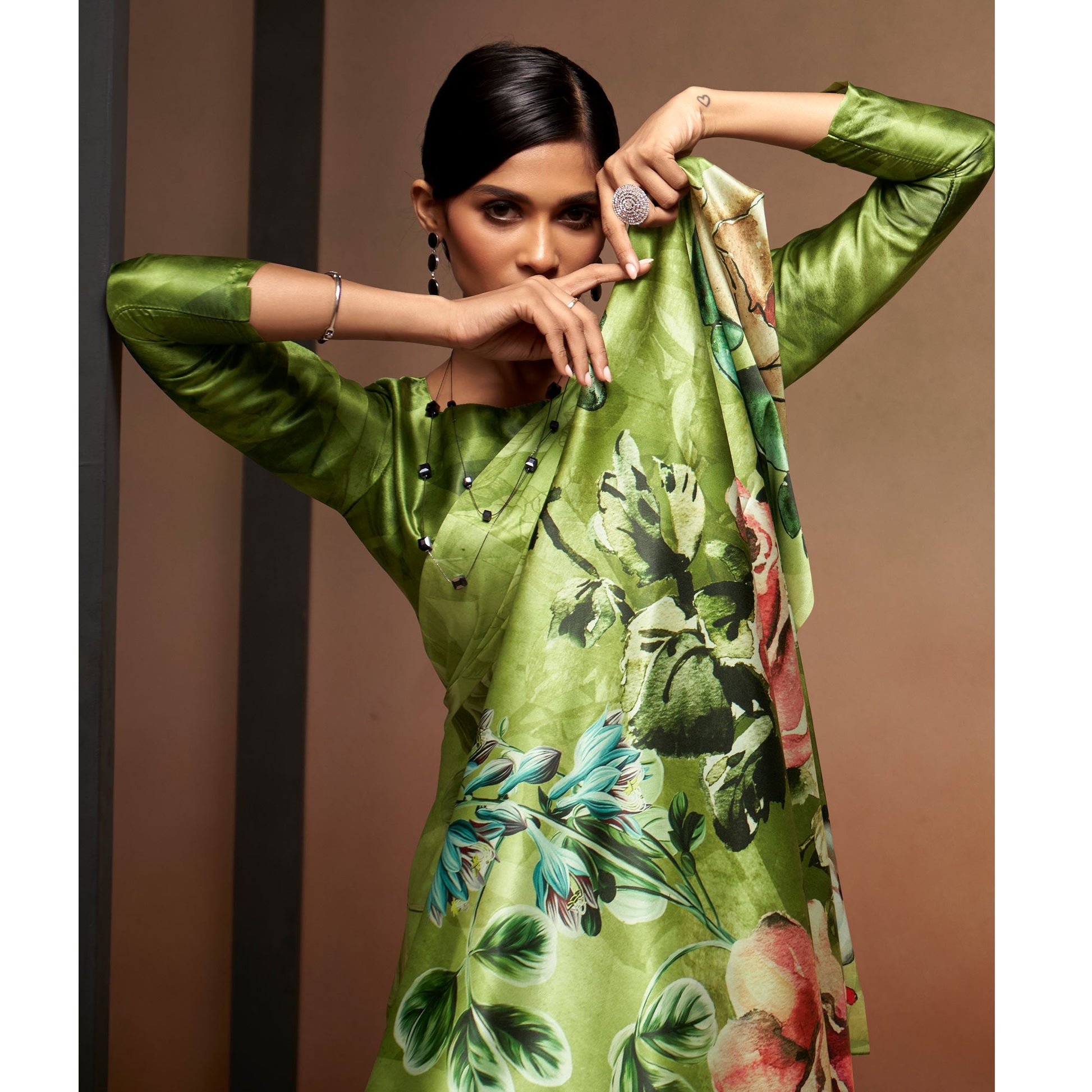 green-digital-printed-satin-saree-3