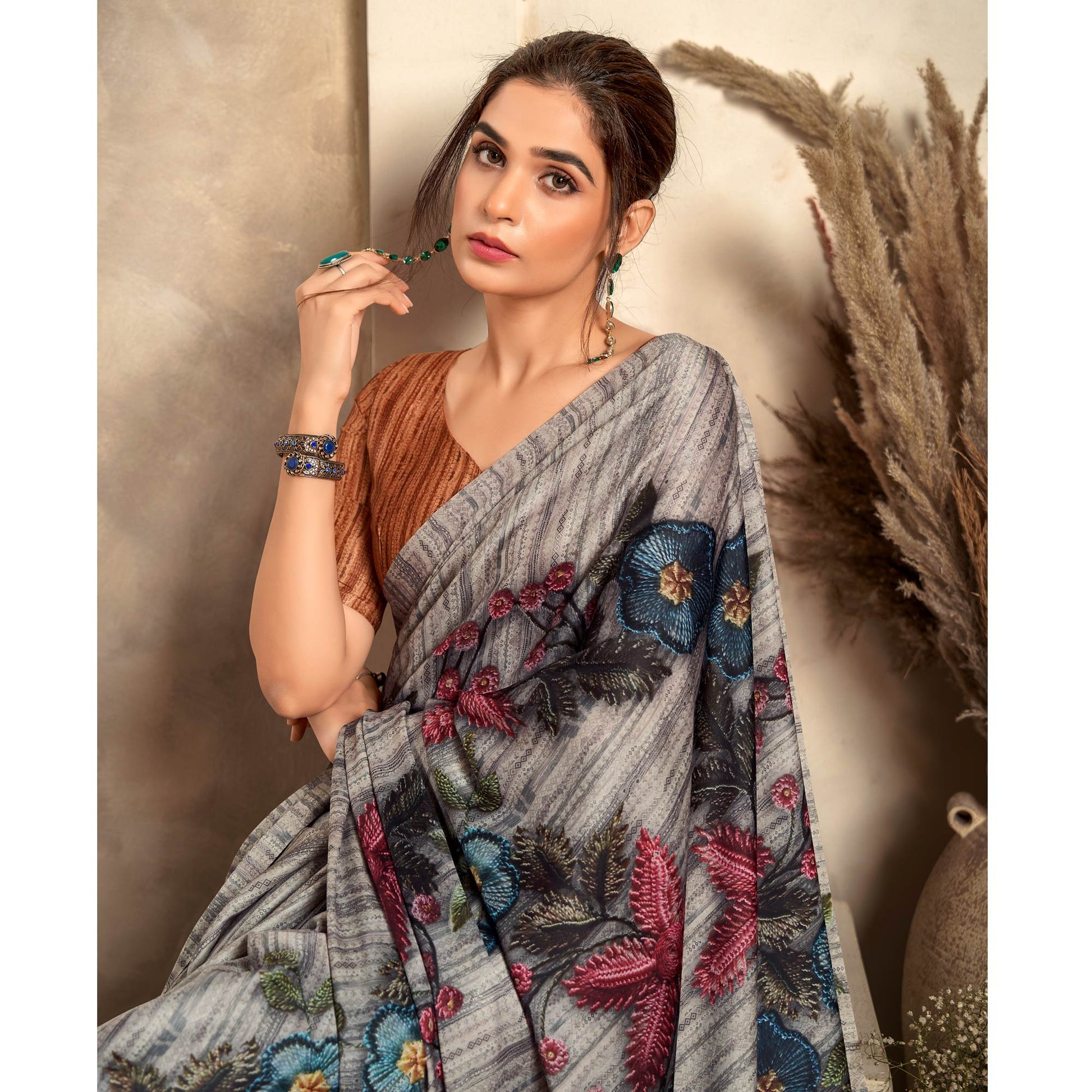 grey-printed-satin-saree-2
