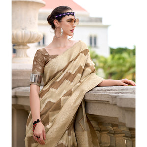 Brown Woven Cotton Silk Saree