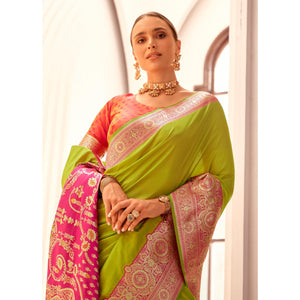 green-floral-woven-banarasi-silk-saree-with-tassels-9