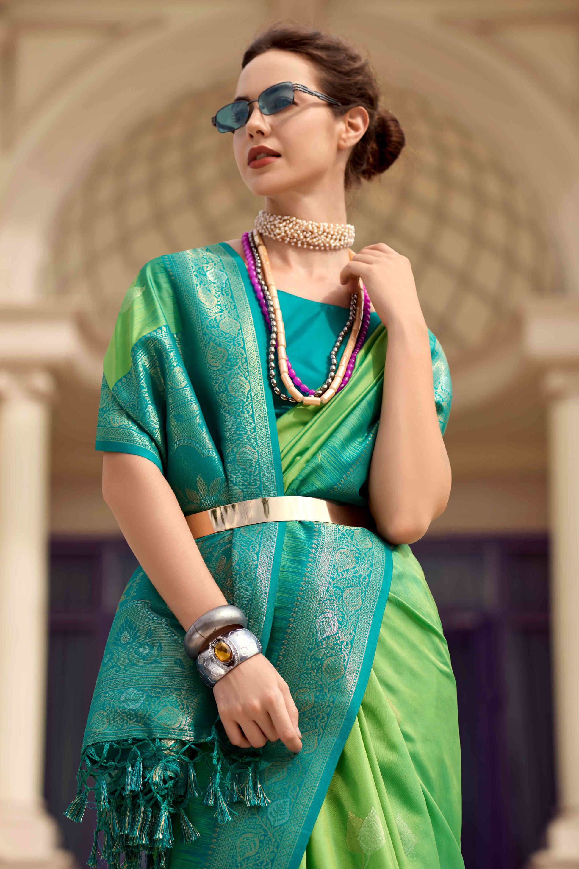 cream-digital-printed-satin-saree-1