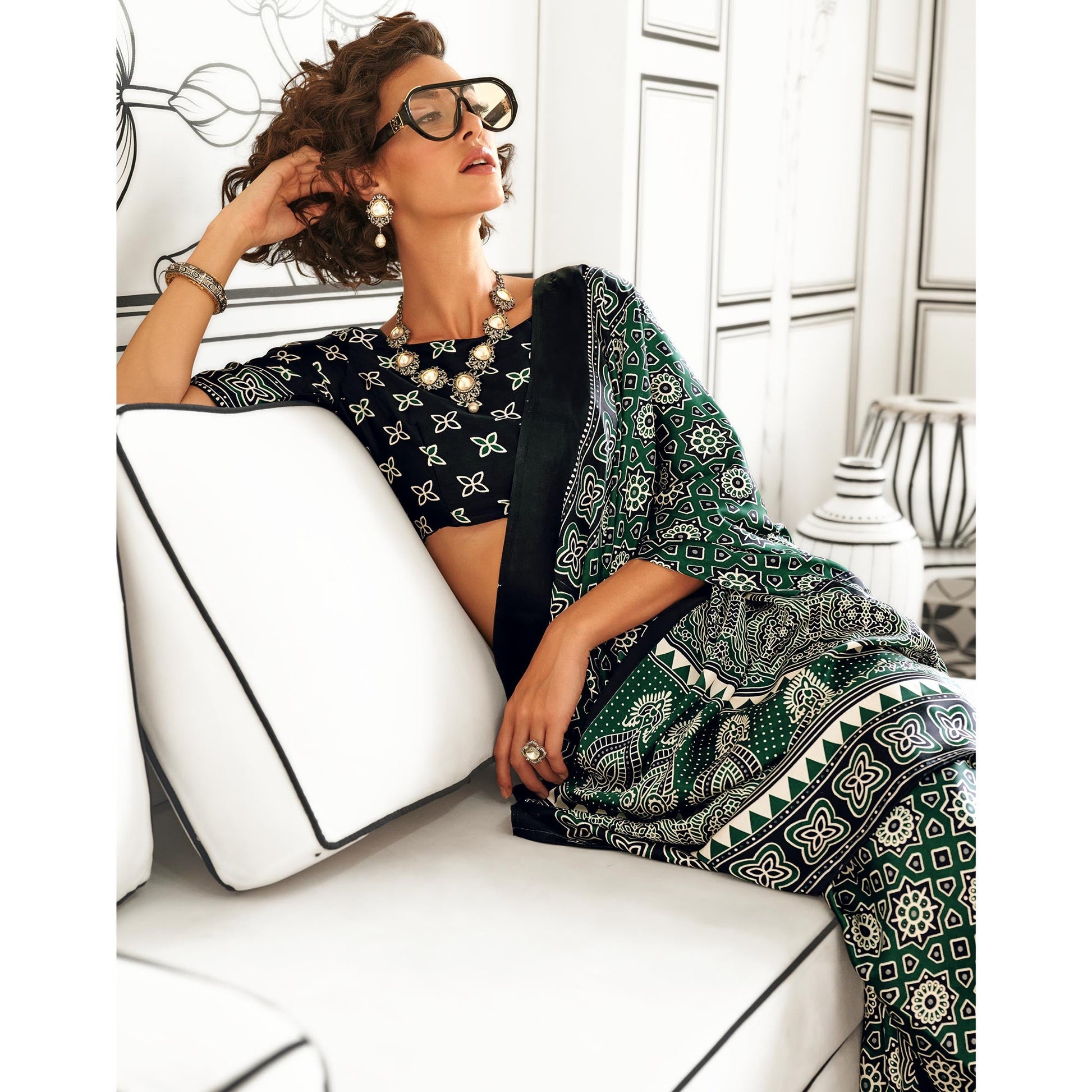 green-printed-crepe-saree-3