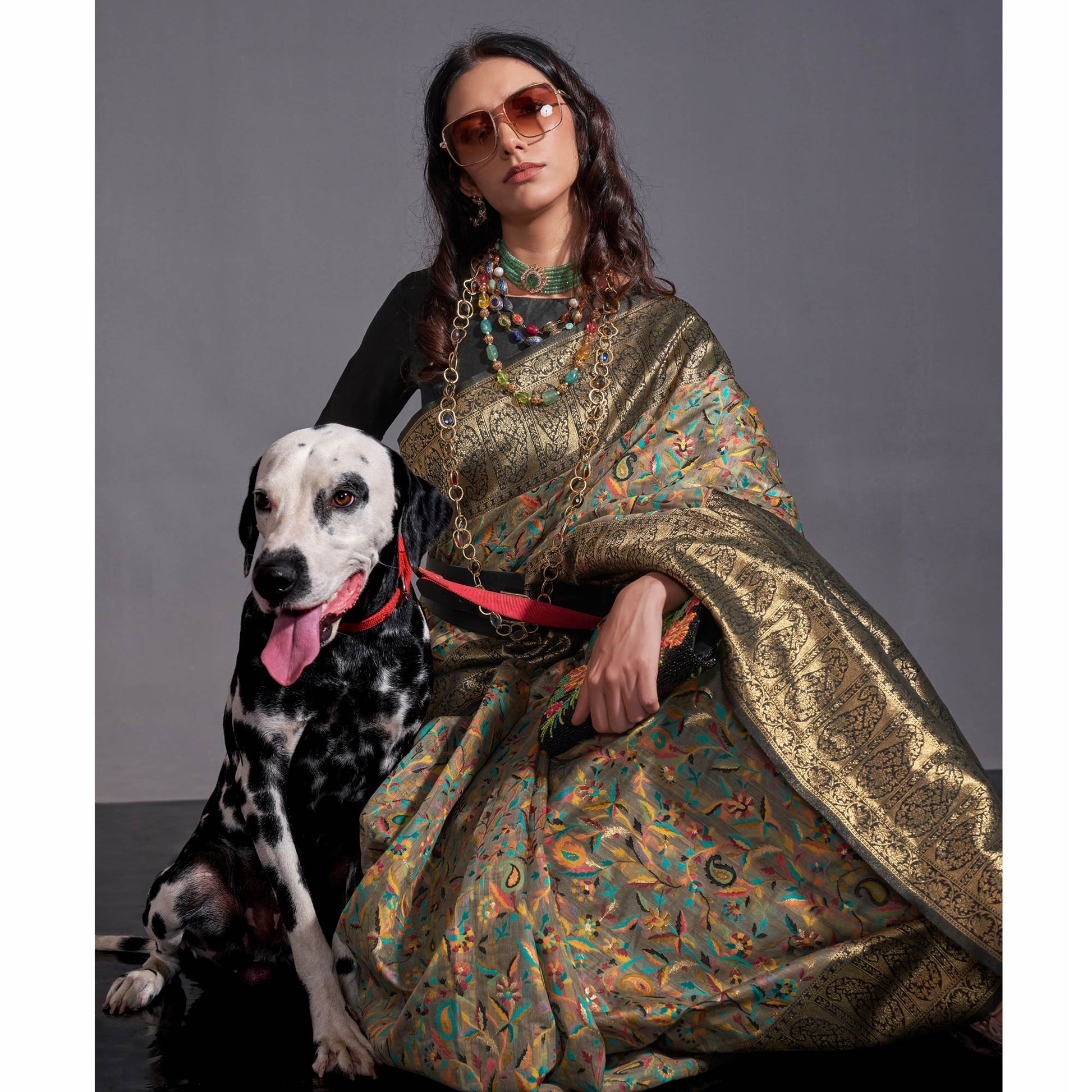 grey-floral-woven-chanderi-silk-saree