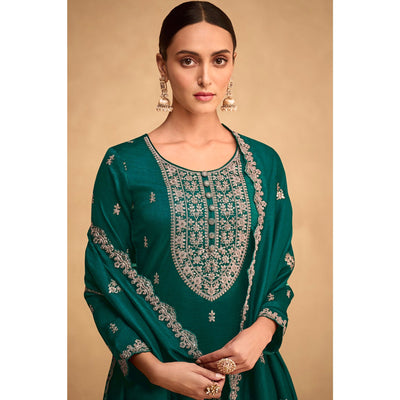 green-sequins-embroidered-art-silk-semi-stitched-suit