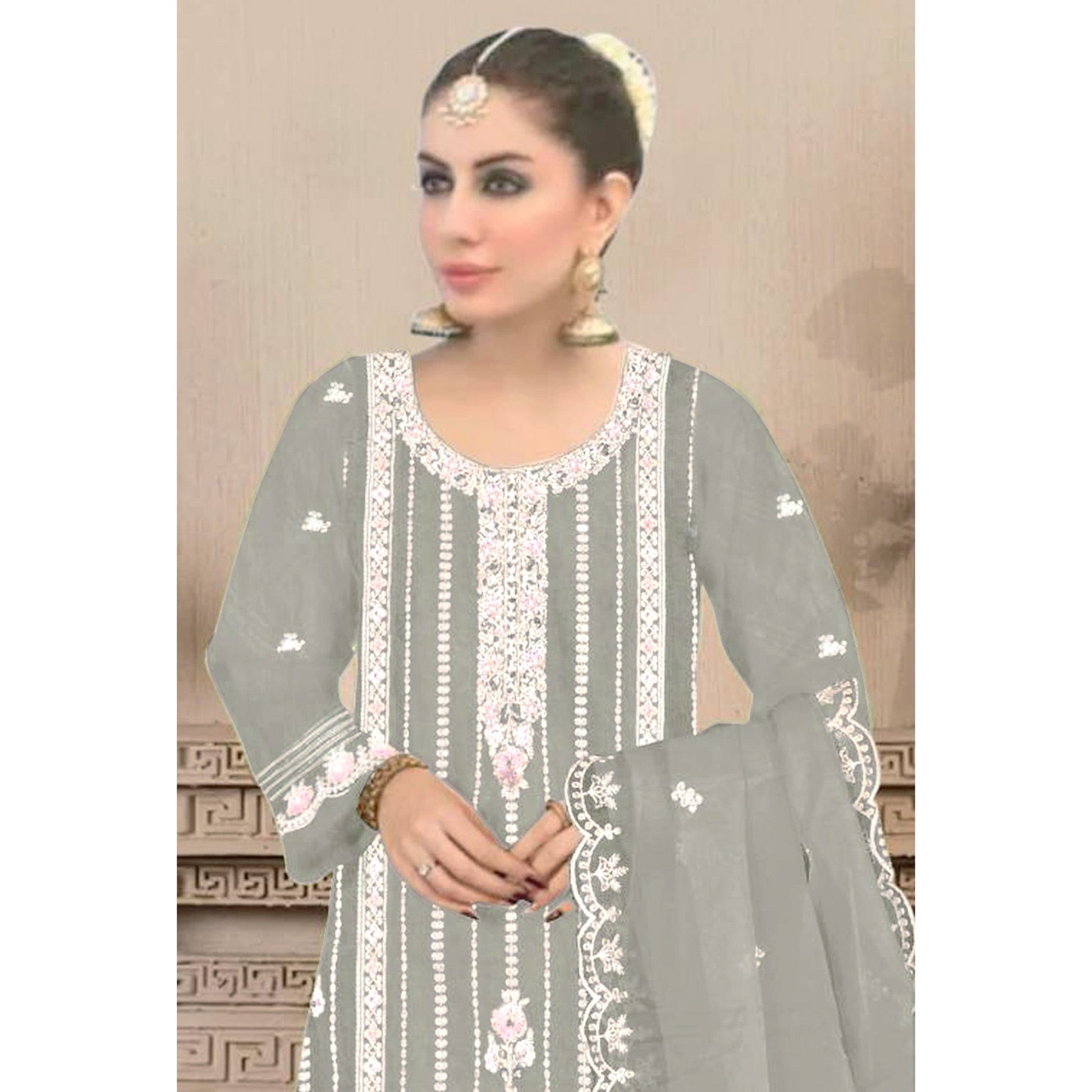 green-floral-hand-embroidered-georgette-semi-stitched-pakistani-suit