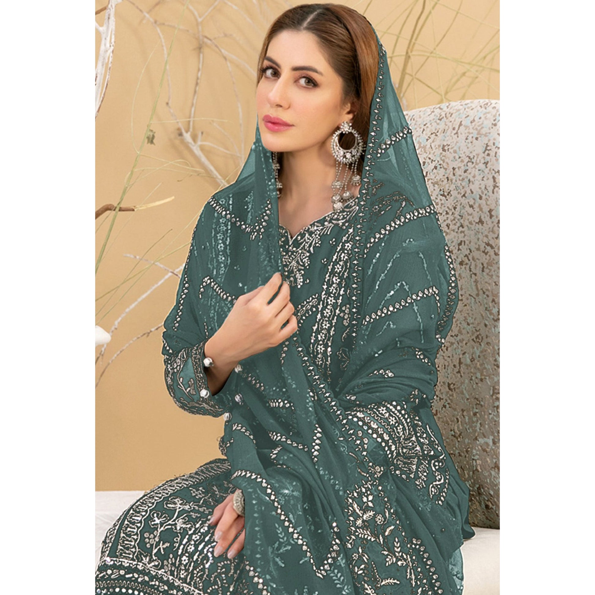 green-floral-embroidered-georgette-semi-stitched-pakistani-suit-7