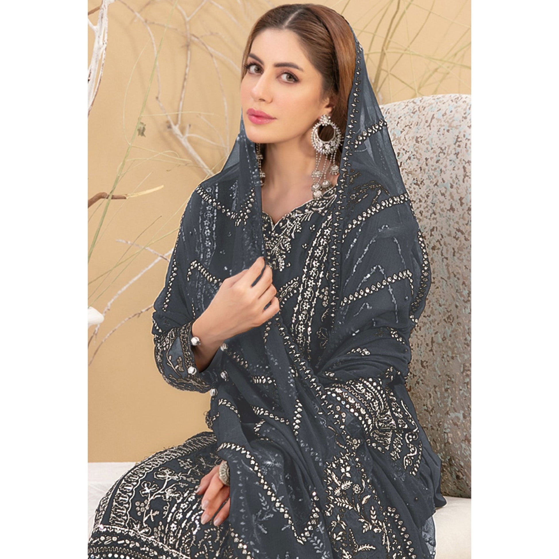 grey-floral-embroidered-georgette-semi-stitched-pakistani-suit-4