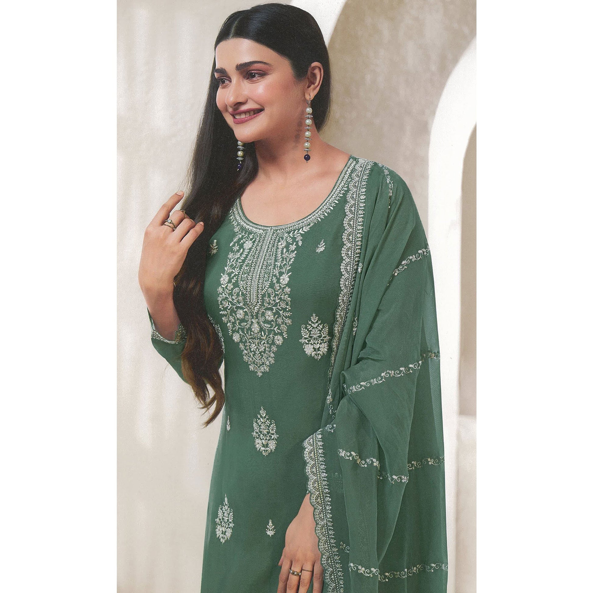 green-floral-embroidered-organza-semi-stitched-salwar-suit
