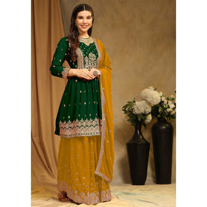green-floral-embroidered-georgette-semi-stitched-sharara-suit