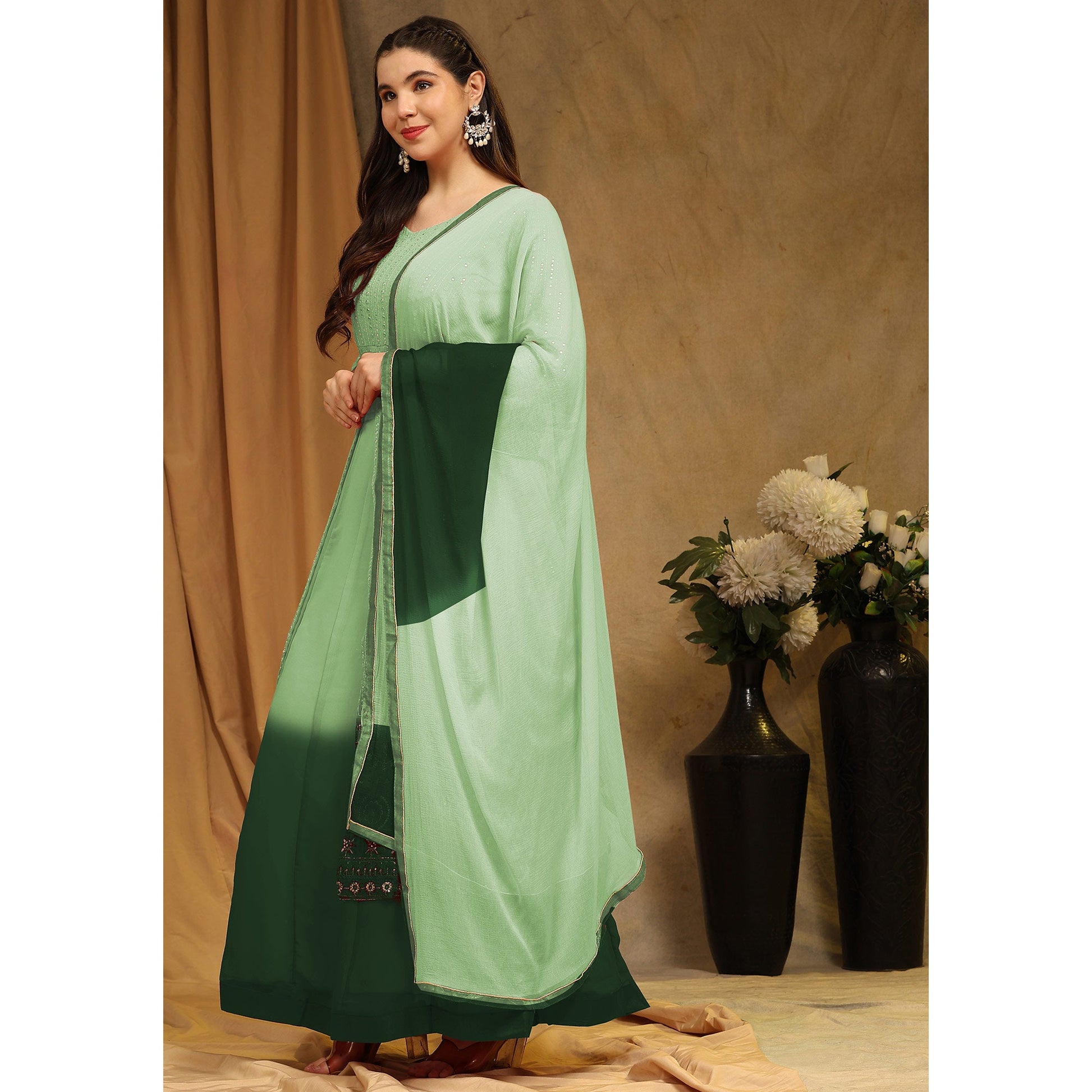 green-sequins-embroidered-georgette-semi-stitched-sharara-suit