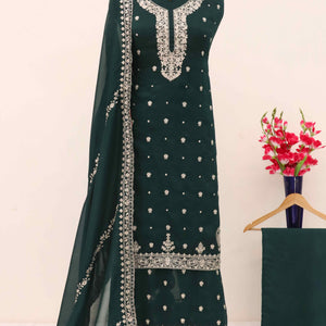 green-floral-sequins-embroidered-satin-silk-semi-stitched-suit