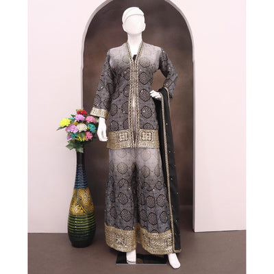 grey-black-bandhani-print-with-sequins-embroidered-chinon-palazzo-suit
