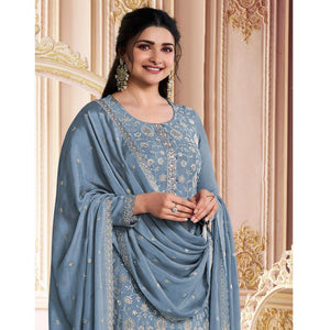 grey-embroidered-with-diamond-work-chinon-silk-semi-stitched-suit