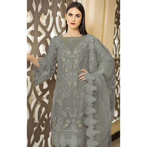 grey-floral-embroidered-georgette-semi-stitched-pakistani-suit-3