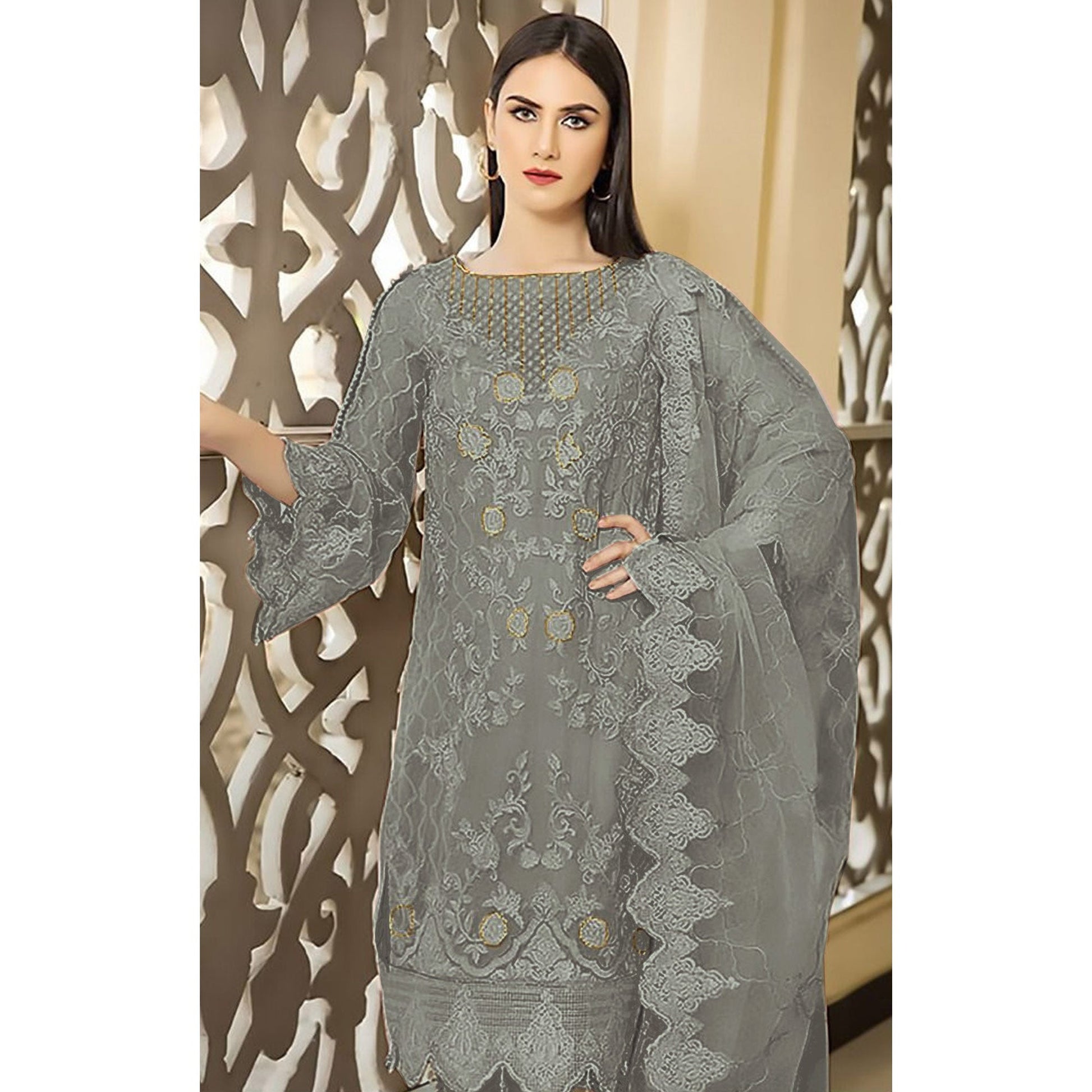 grey-floral-embroidered-georgette-semi-stitched-pakistani-suit-3