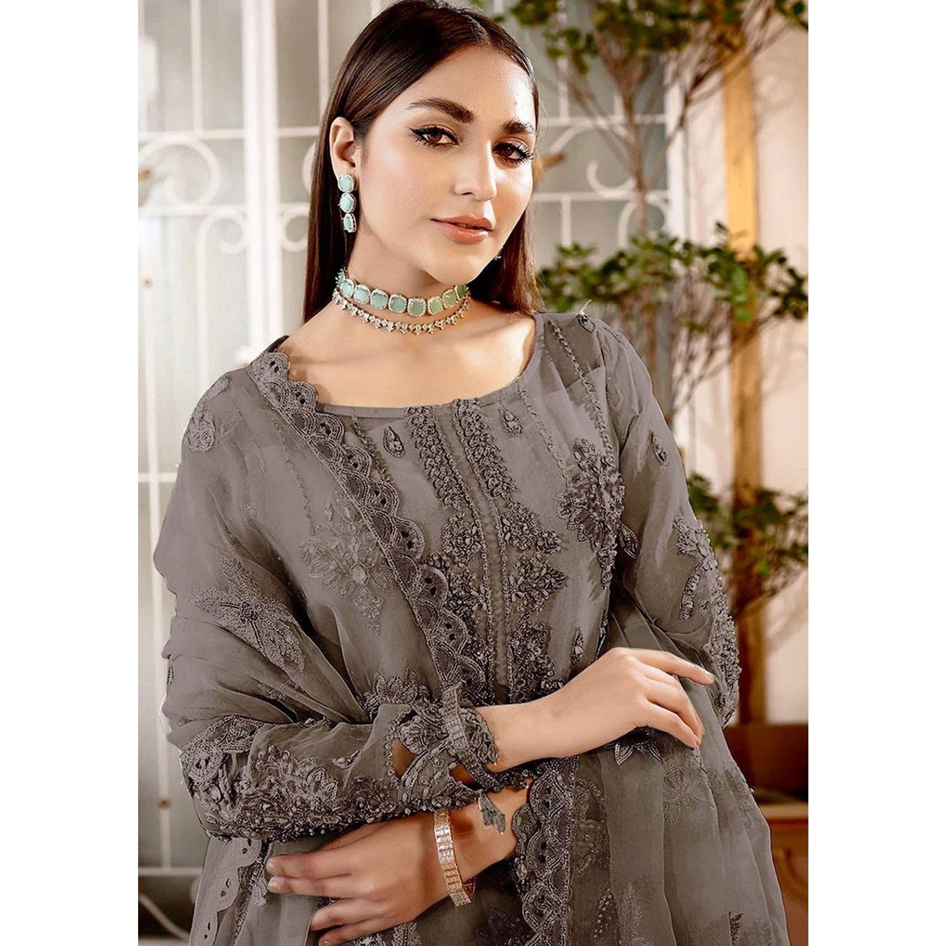 grey-floral-sequins-embroidered-organza-semi-stitched-pakistani-suit