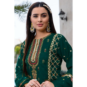green-floral-sequins-embroidered-georgette-semi-stitched-pakistani-suit-1