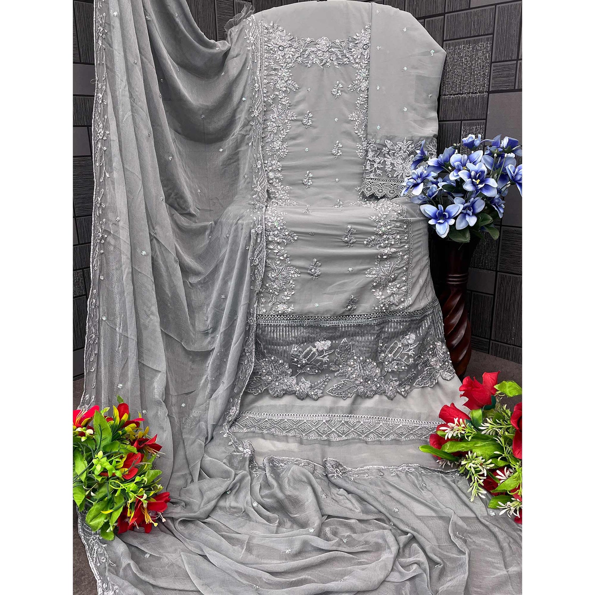 grey-floral-embroidery-georgette-semi-stitched-pakistani-suit-4