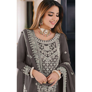 grey-embroidered-organza-pakistani-dress-material