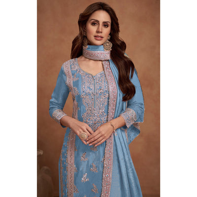 grey-floral-sequins-embroidered-vichitra-silk-semi-stitched-palazzo-suit