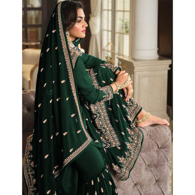 green-floral-sequins-embroidered-georgette-semi-stitched-dress-material