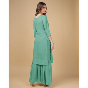 green-embroidered-georgette-kurti-sharara-suit