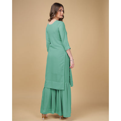 green-embroidered-georgette-kurti-sharara-suit