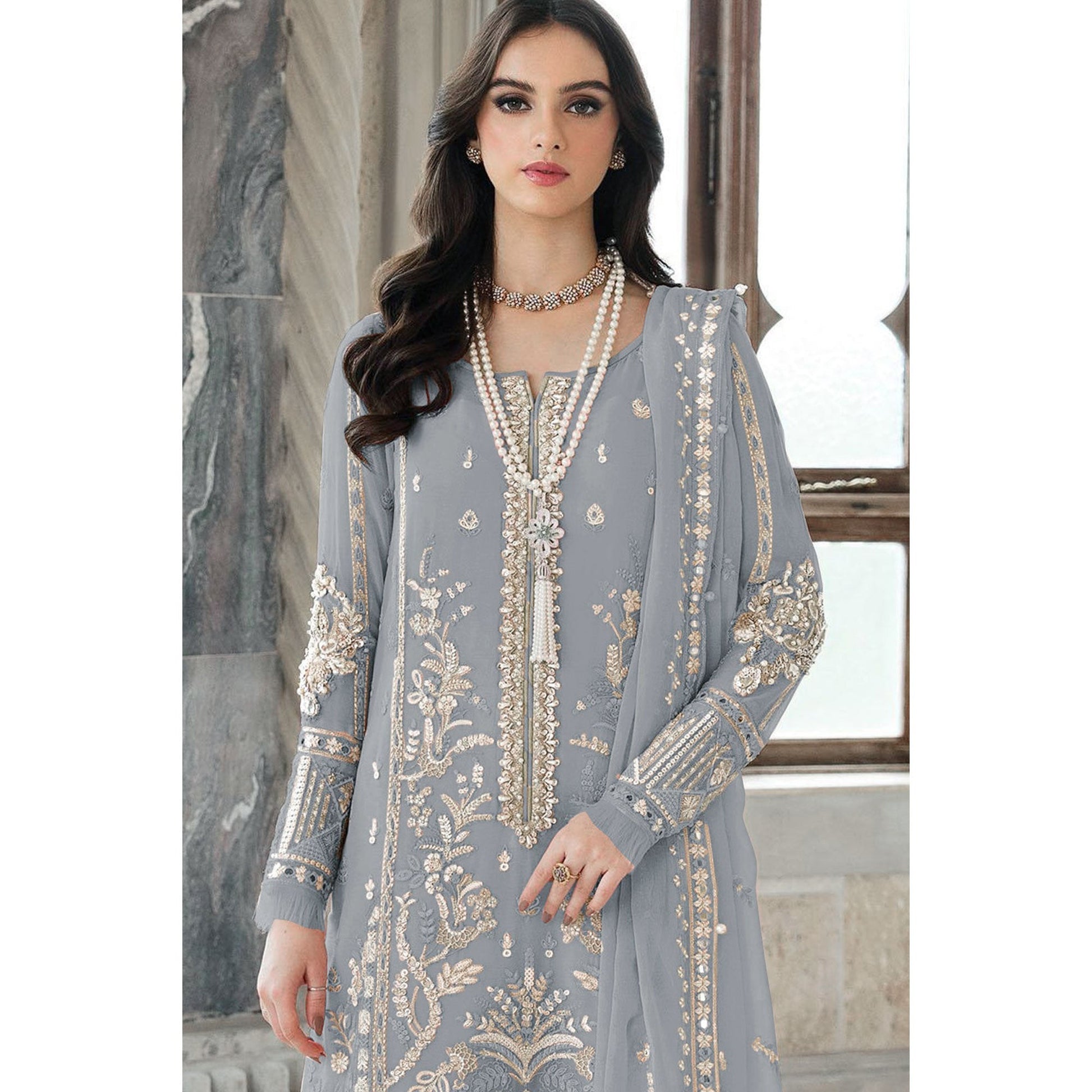 grey-floral-sequins-embroidered-georgette-semi-stitched-suit