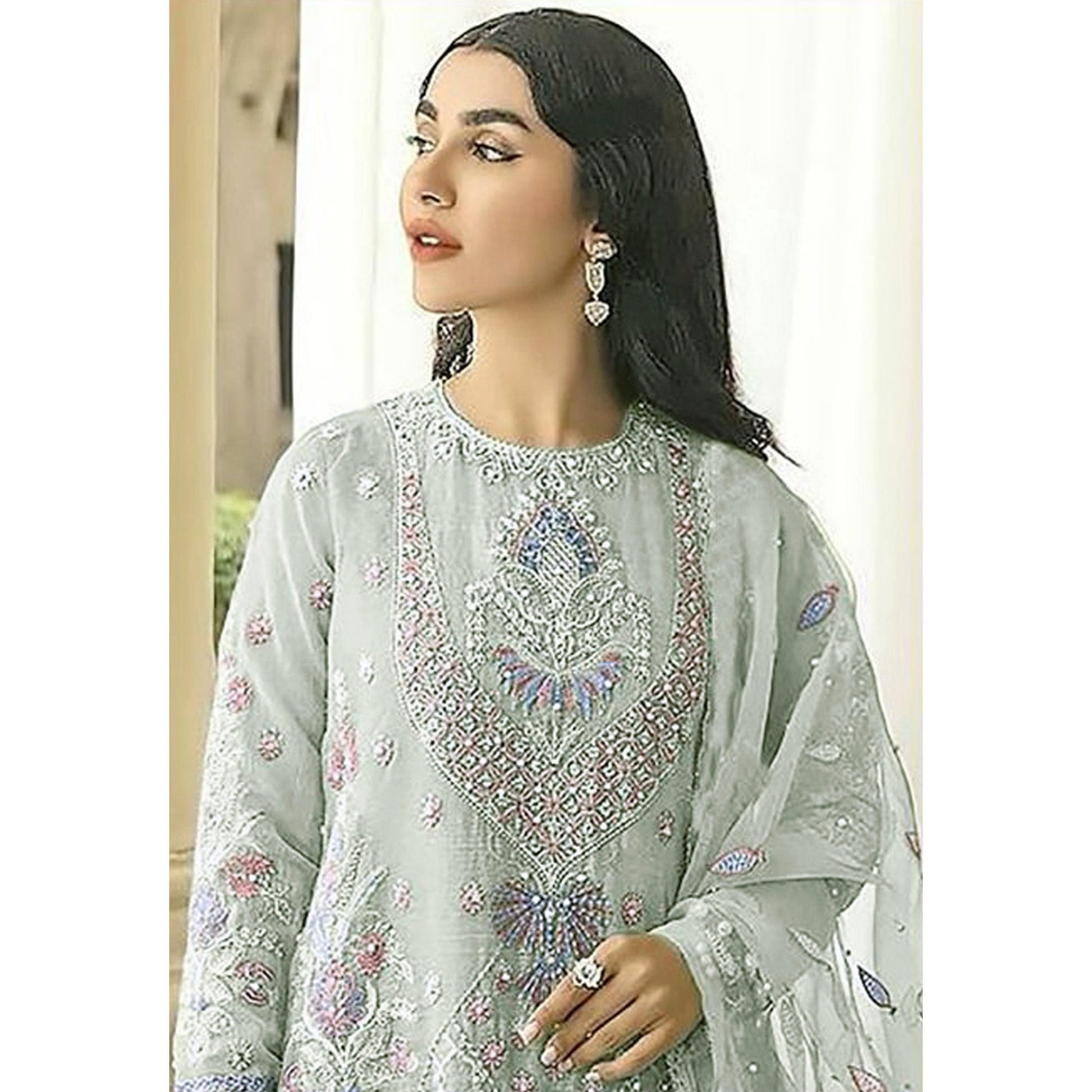 green-floral-embroidered-georgette-semi-stitched-pakistani-suit-6