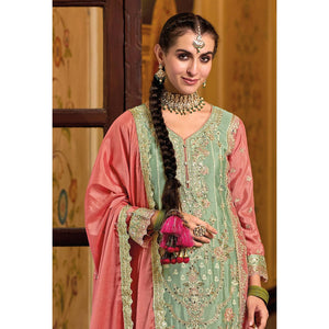green-floral-embroidered-chinon-semi-stitched-palazzo-suit