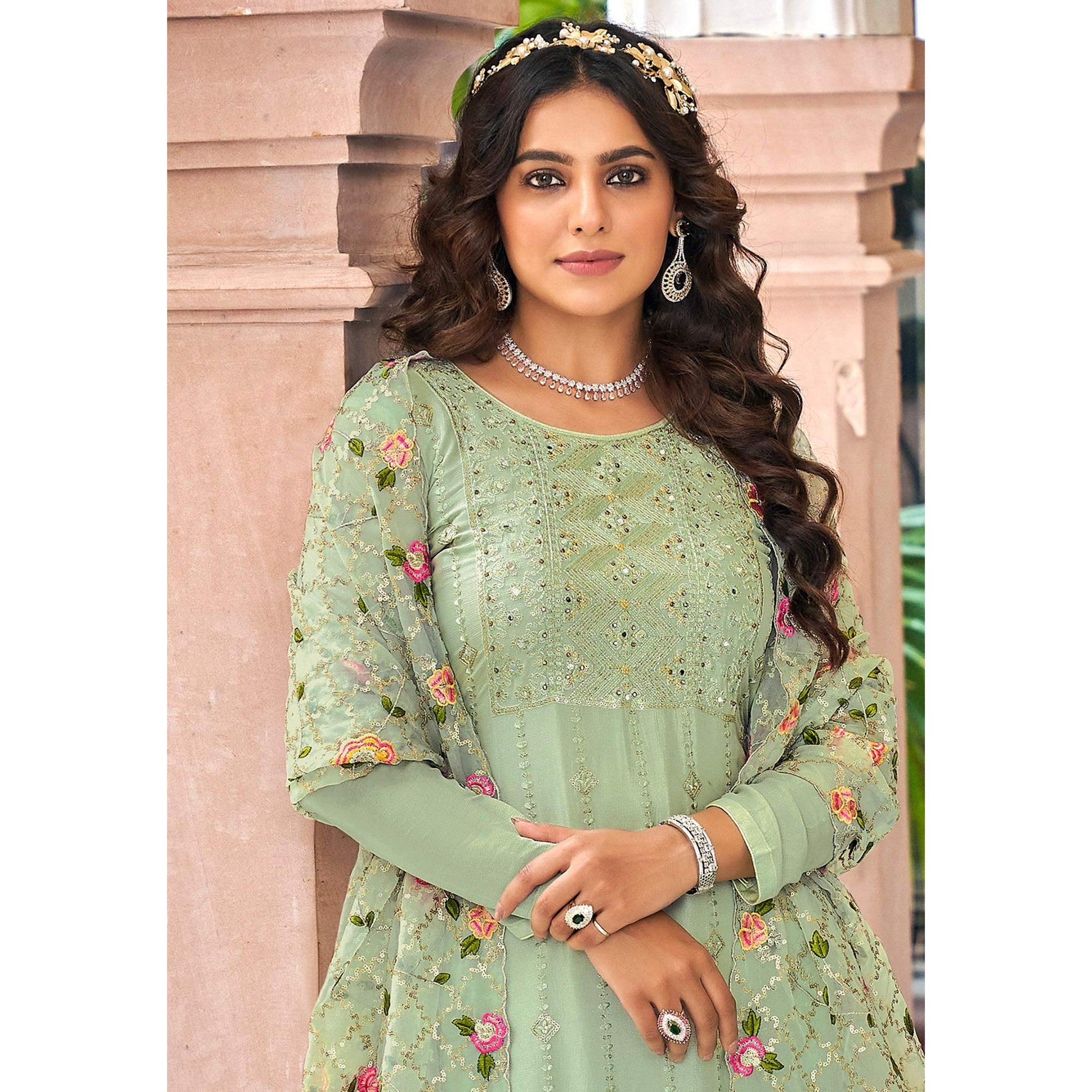 green-floral-sequins-embroidered-georgette-semi-stitched-salwar-suit